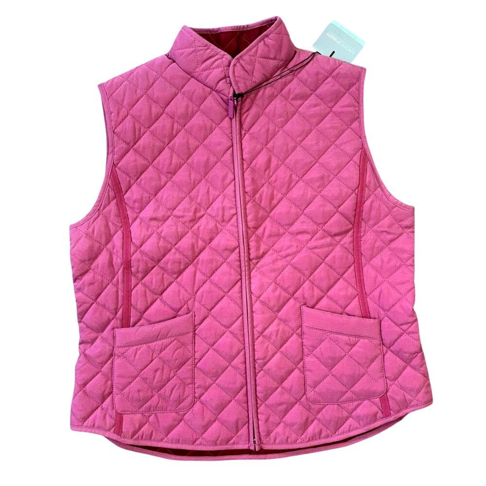 NWT Van Heusen Rose Pink Quilted Vest Women’s S Autumn Old Money Classic Casual - Picture 3 of 10